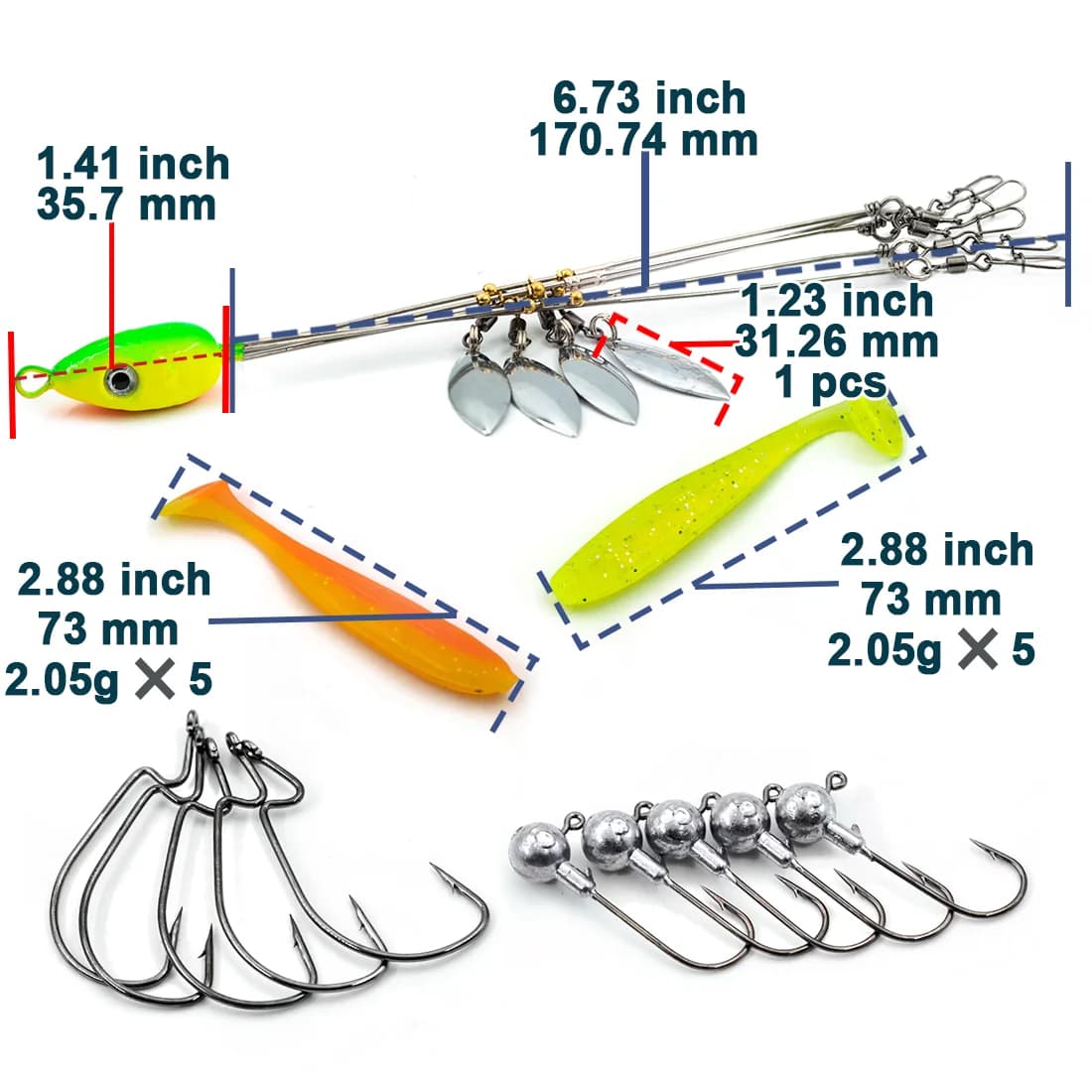 Alabama Rig – deštníkový trollingový rybářský set