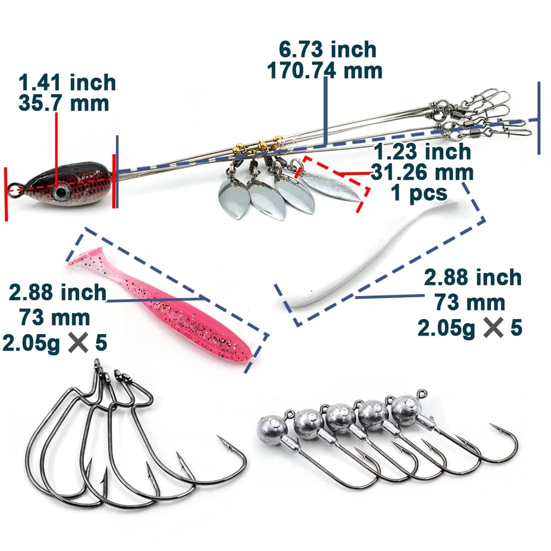 Alabama Rig – deštníkový trollingový rybářský set