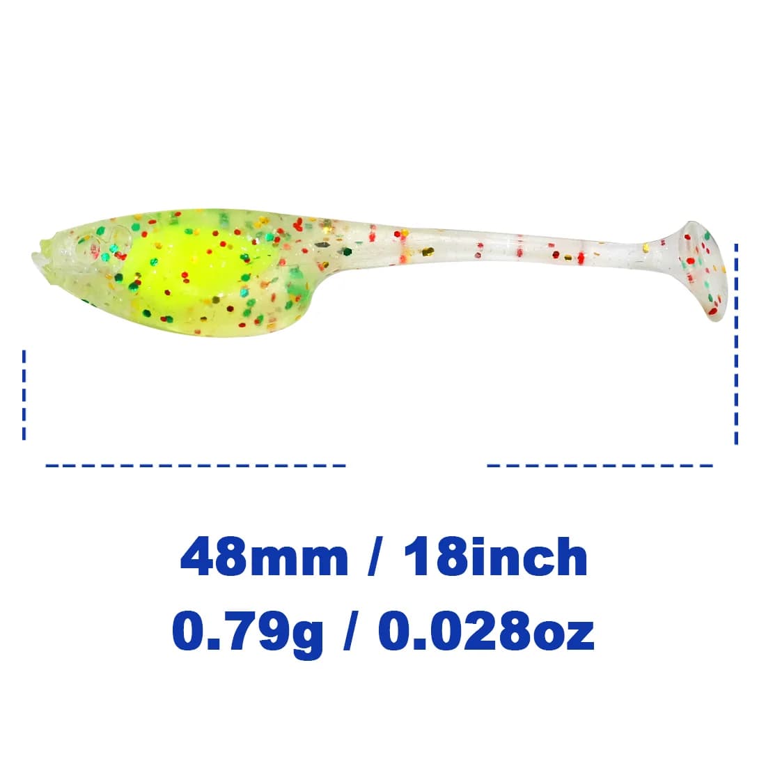 20 ks 4,8cm měkkých swimbaitů s ocasem