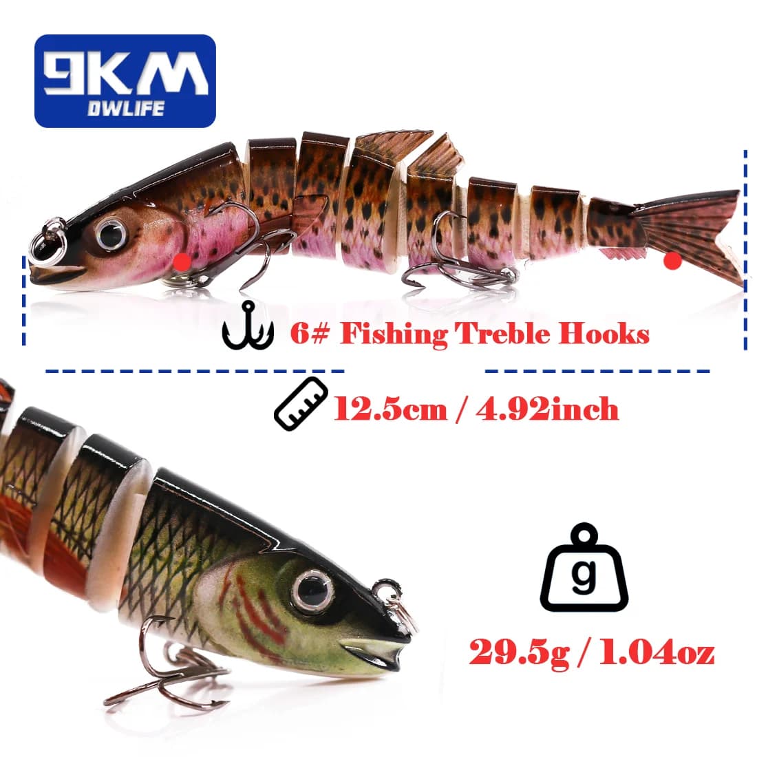 12,5cm kloubová segmentová swimbait nástraha
