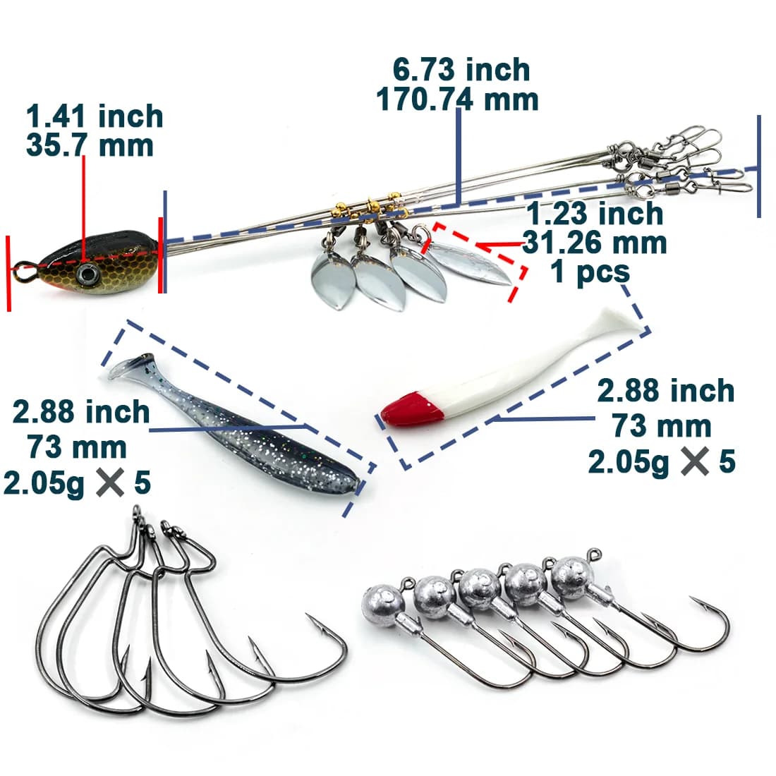Alabama Rig – deštníkový trollingový rybářský set