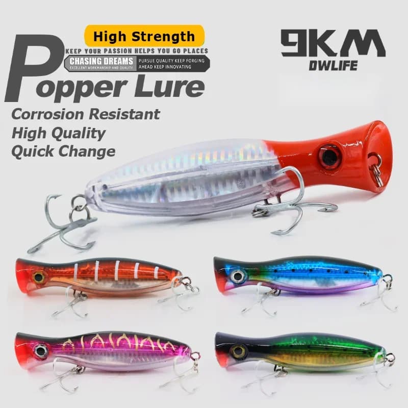 13cm mořská topwater popper návnada s trojháčákem