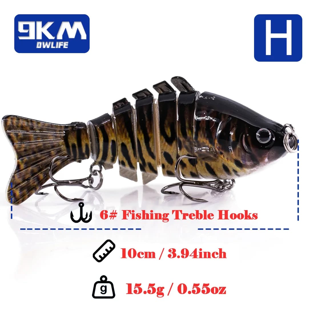 10cm vícedílný pomalu klesající swimbait