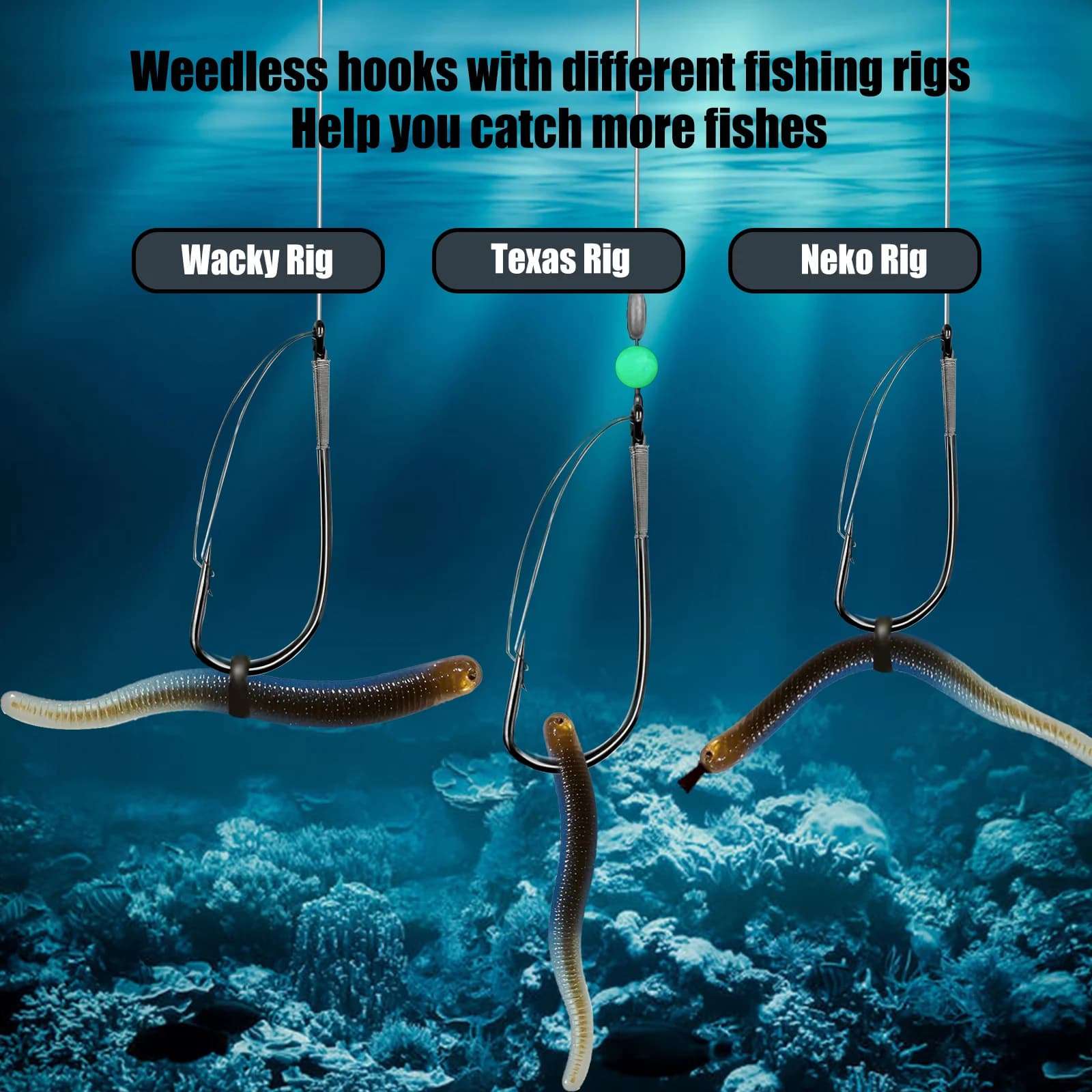 Háčky na červy bez zábrany (Weedless Wacky Rig), 10-30 ks