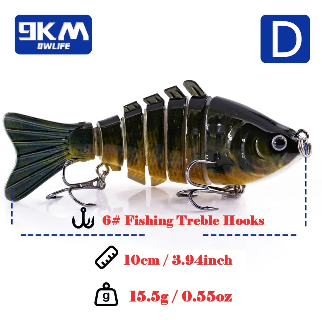 10cm vícedílný pomalu klesající swimbait